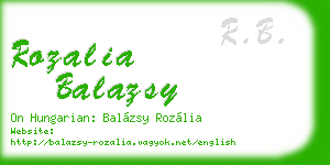 rozalia balazsy business card
