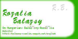 rozalia balazsy business card